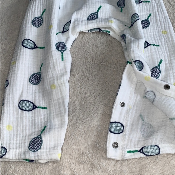 NWT Angel Dear Smocked Tennis Romper 18-24M White - Picture 7 of 9